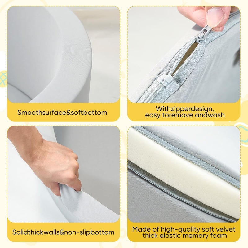 بيوينتي رغوة الكرة حفرة - 35.4 "x 35.4 "x 11.8" حفرات الكرة للأطفال الصغار ، ناعمة دائرية كيدي طفل Playpen الكرة حمام سباحة للأطفال ، هدية مثالية للأطفال في الهواء الطلق لعبة داخلية ، تتضمن الكرات - Image 5